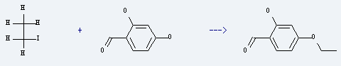 Benzaldehyde,4-ethoxy-2-hydroxy-is prepared by reaction of iodoethane with 2,4-dihydroxy-benzaldehyde.